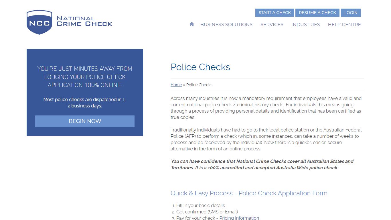 Police Checks - National Crime Check